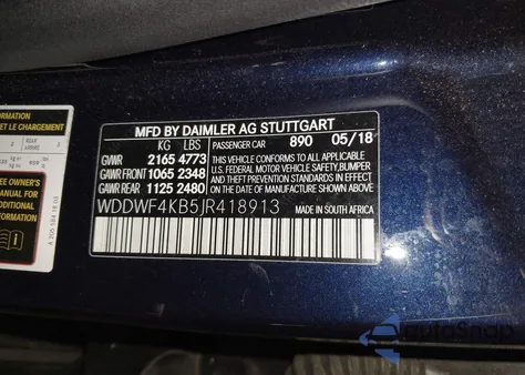 2018 Mercedes-Benz C 300 4Matic из США, поврежденный, VIN WDDWF4KB5JR418913